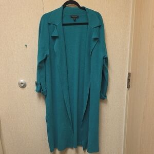 ANN TAYLOR.Stylish Teal Long Cardigan